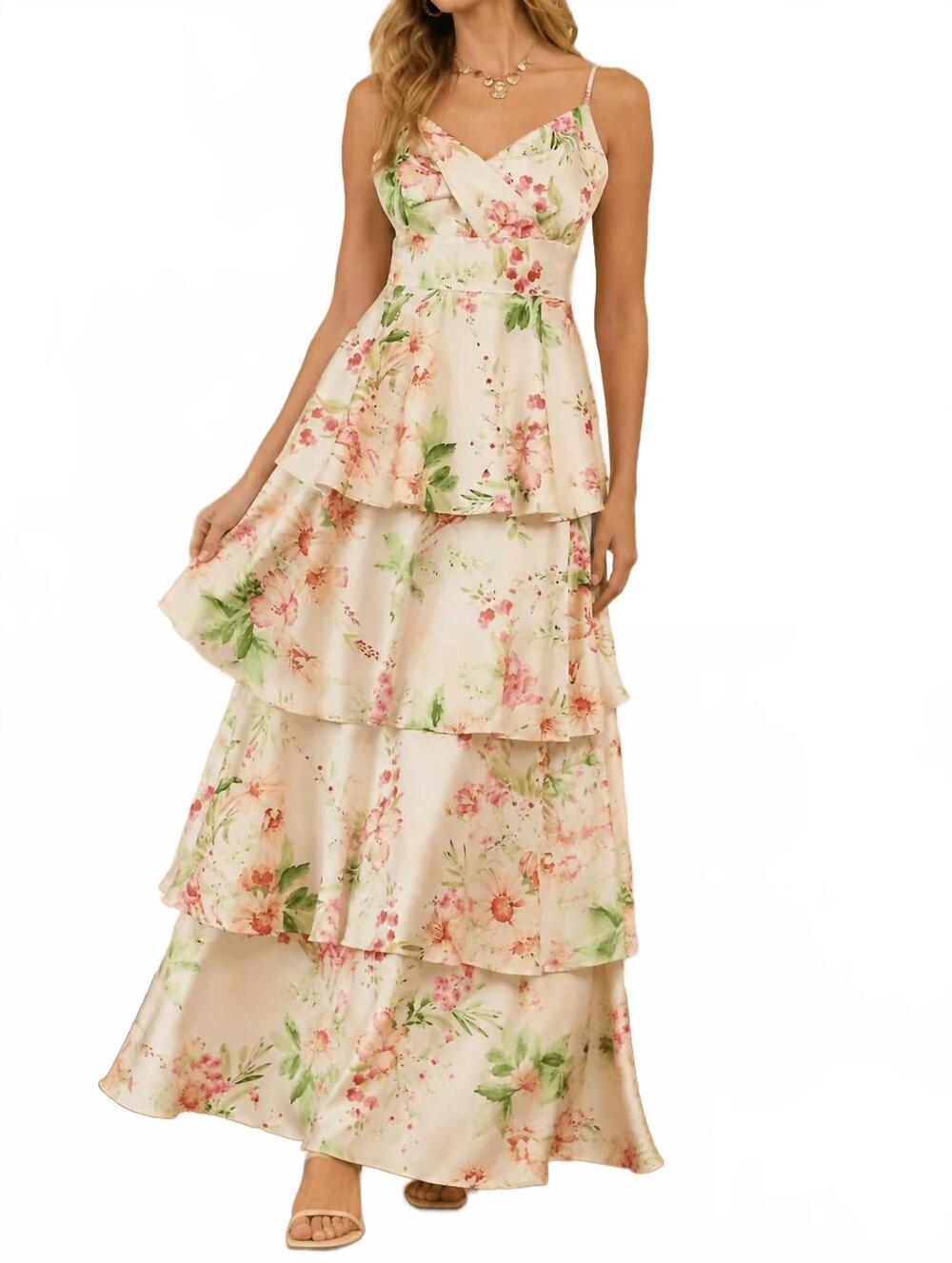 NEW SKIES ARE BLUE wildflower romance maxi dress in multi